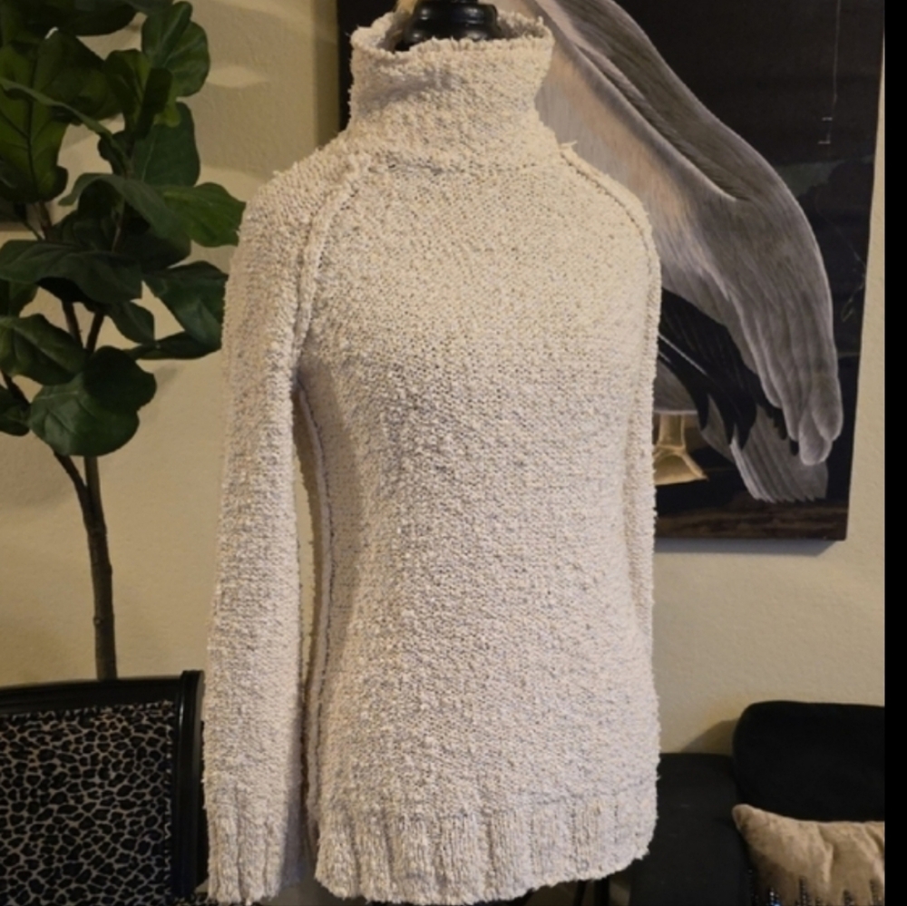 Moth By Anthropology Cozy Cream Turtleneck Sweater